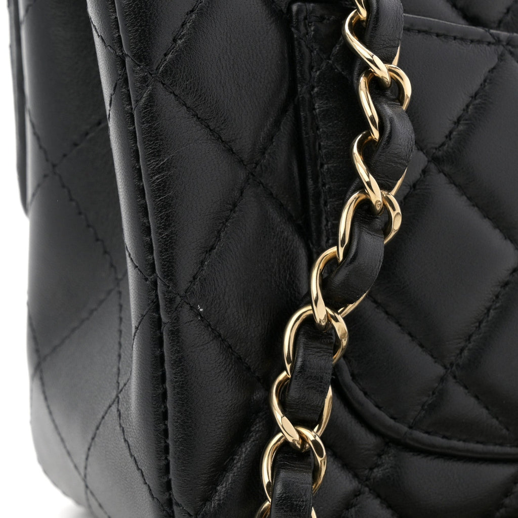 Chanel Lambskin Quilted Mini Rectangular Flap Black