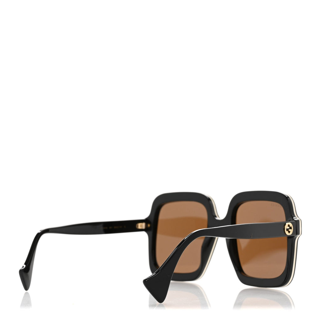 Gucci Acetate Round Frame Sunglasses GG1241S Black White