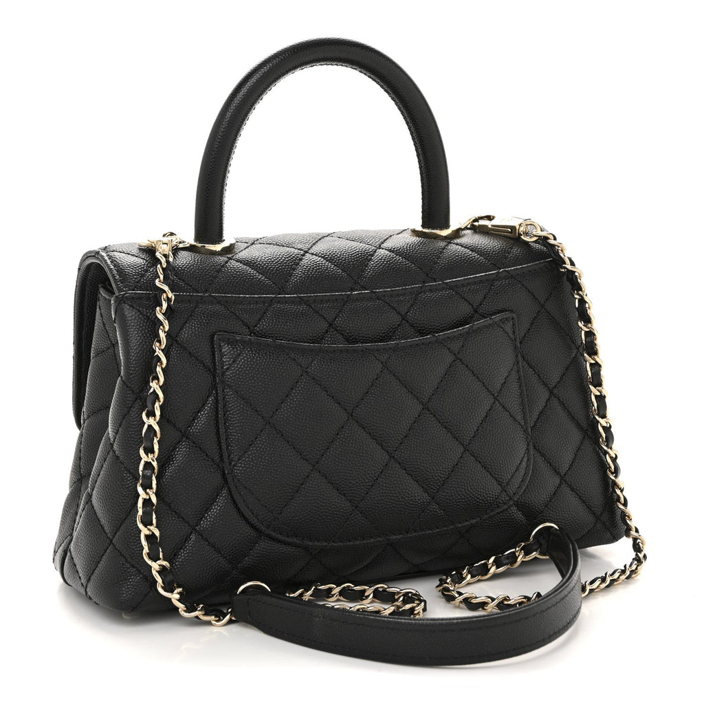 Chanel Caviar Quilted Mini Coco Handle Flap Black
