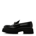 Gucci Cordovan Lux Womens Horsebit 45mm Platform Loafers 39.5 Black