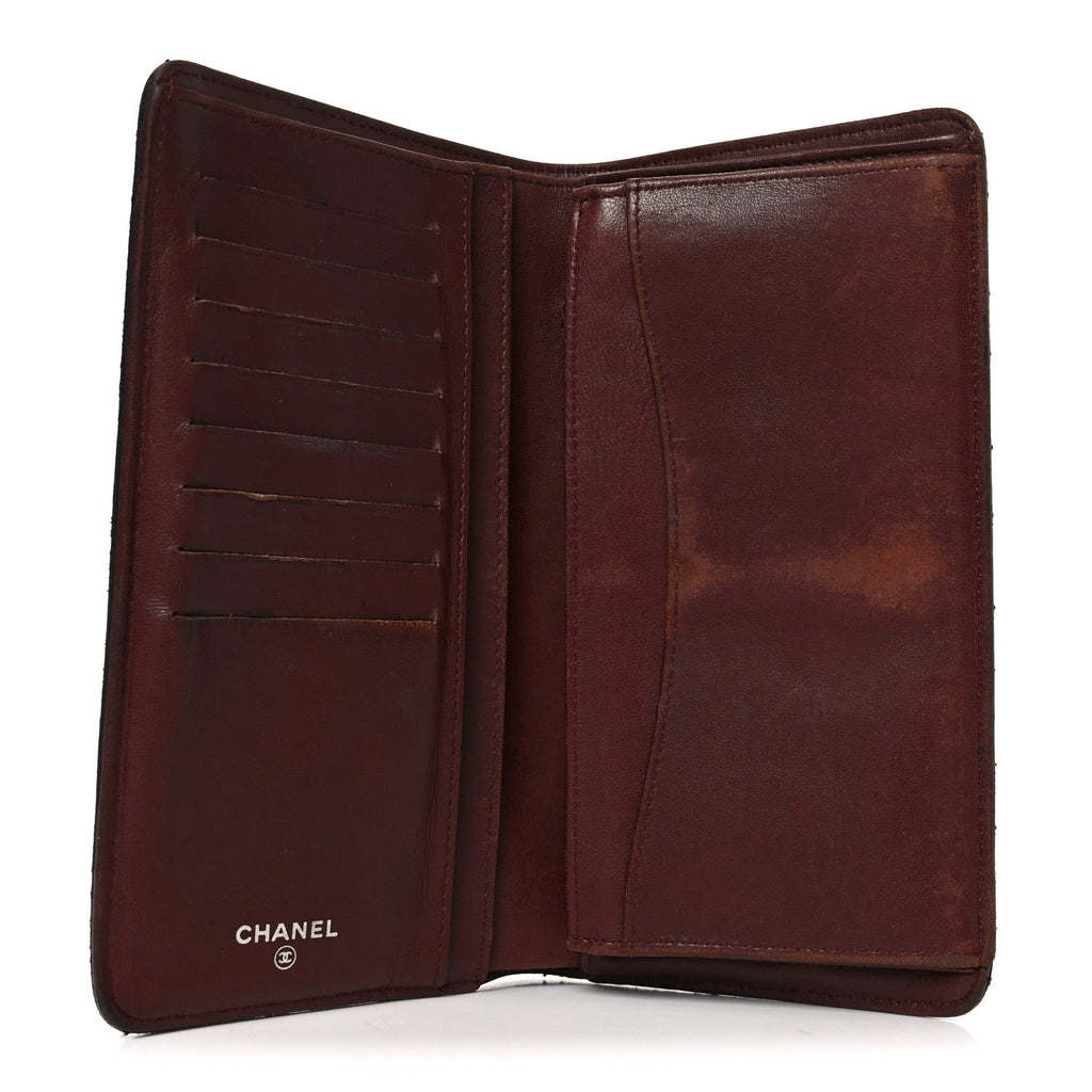 Lambskin Quilted Yen Wallet Black