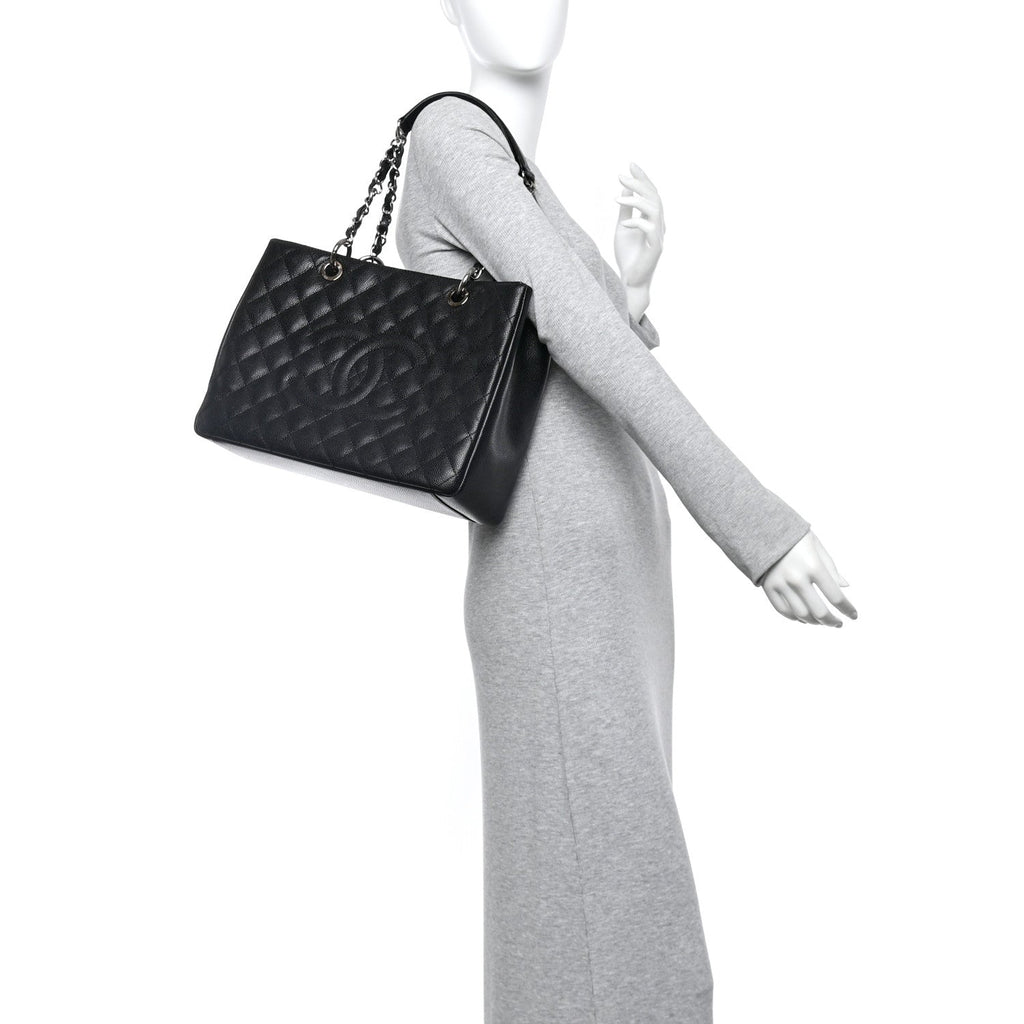 Chanel Caviar Quilted Grand Shopping Tote GST Black