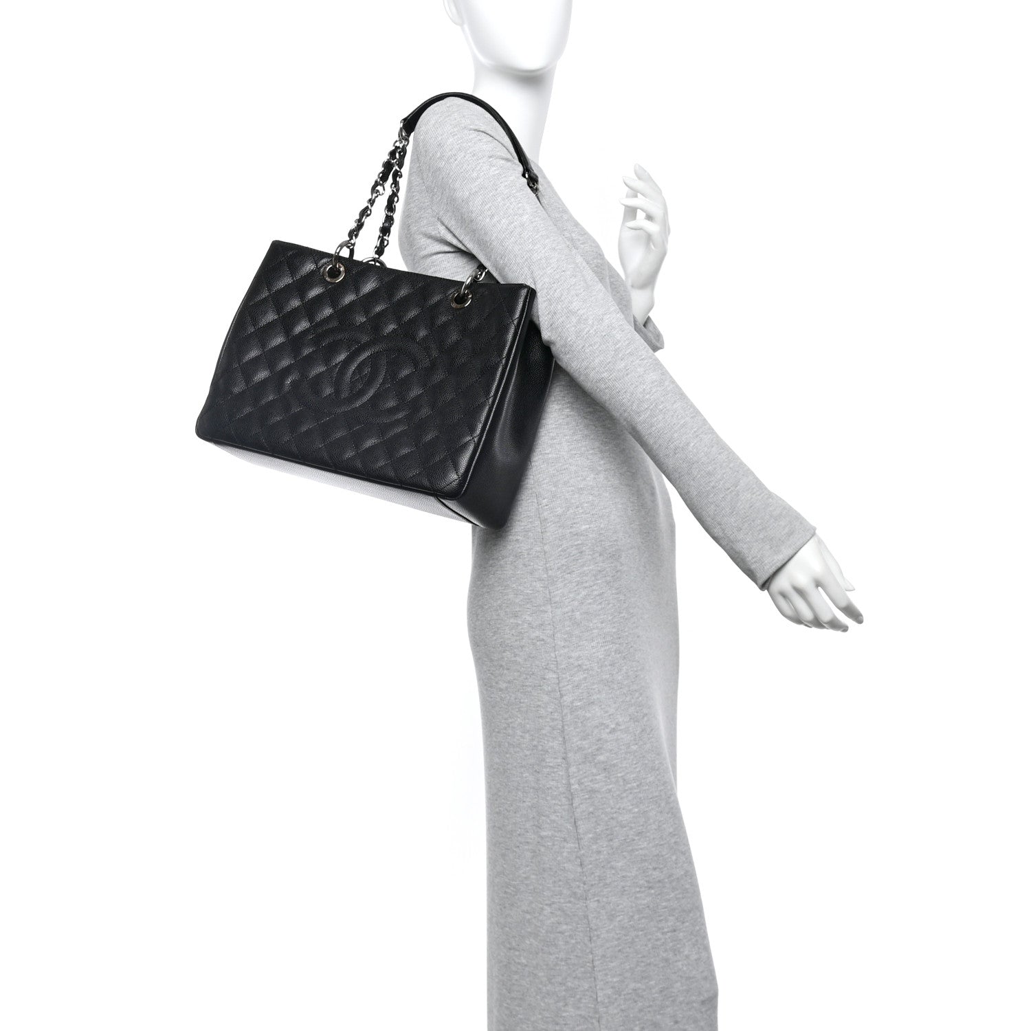 Chanel Caviar Quilted Grand Shopping Tote GST Black