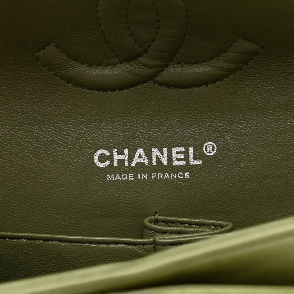 Chanel Lambskin Quilted Medium Double Flap Green