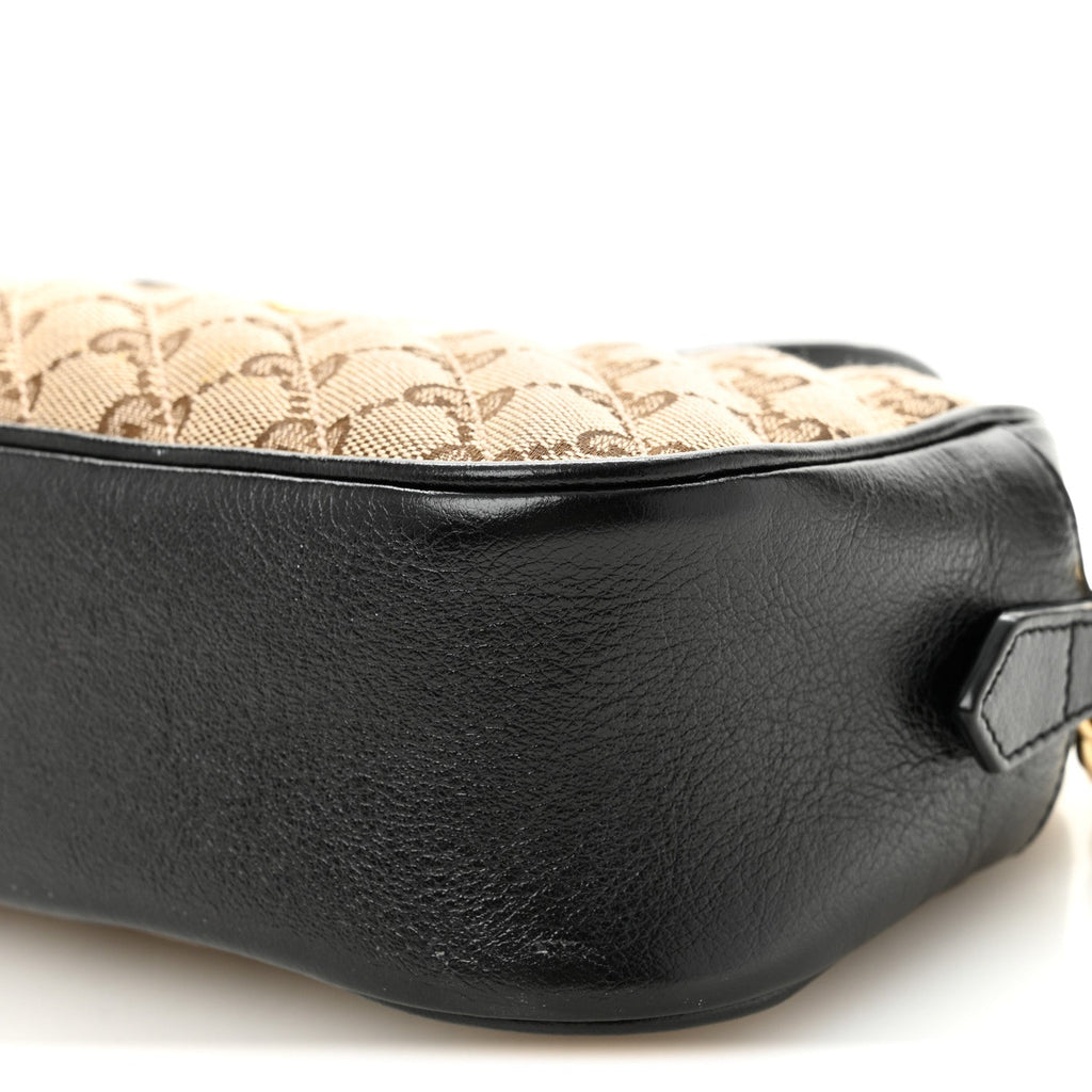 Gucci Monogram Matelasse Diagonal Small GG Marmont Chain Shoulder Bag Beige Black