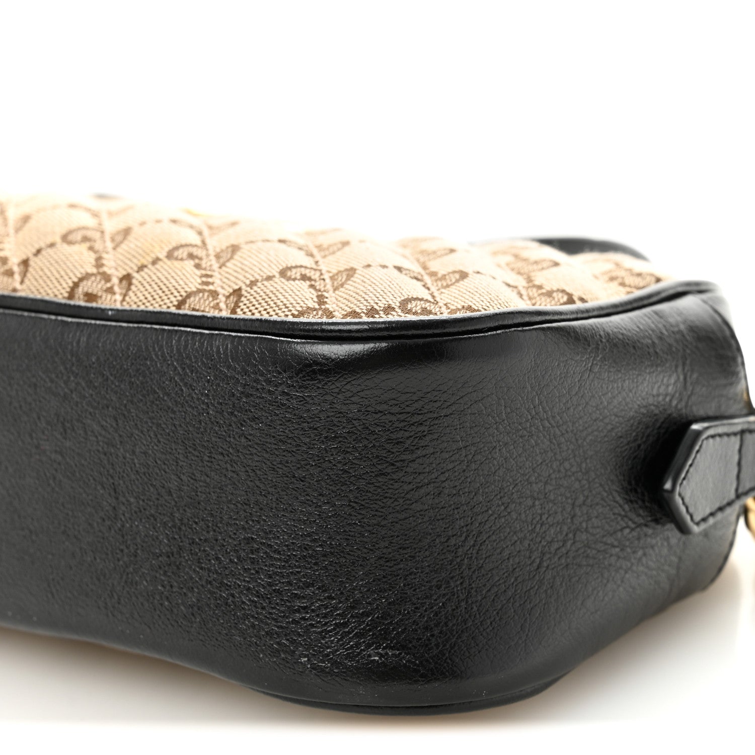 Gucci Monogram Matelasse Diagonal Small GG Marmont Chain Shoulder Bag Beige Black