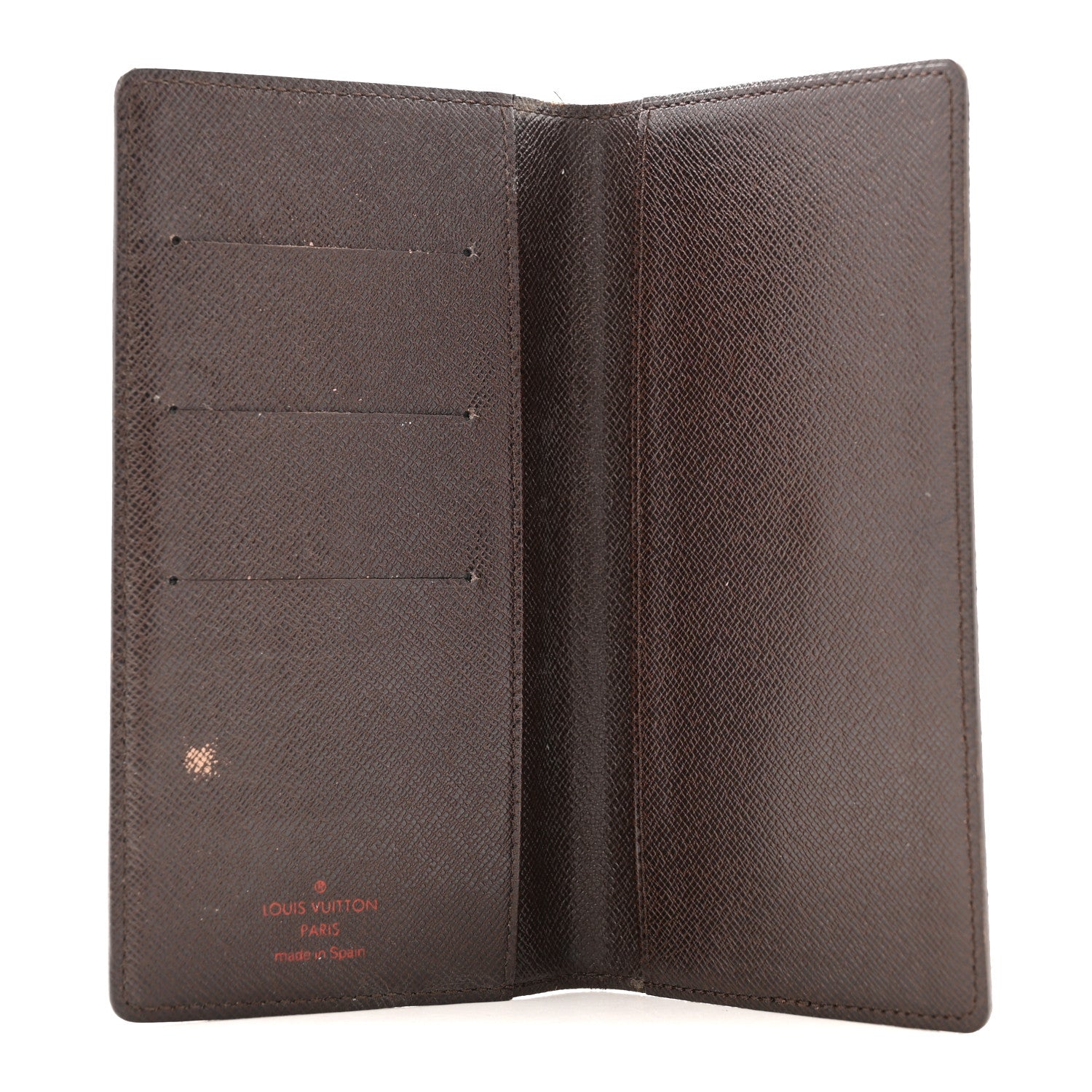 Louis Vuitton Damier Ebene Checkbook Cover Wallet