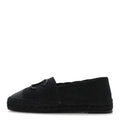Corduroy Grosgrain Cap Toe CC Espadrille Flats 39 Black