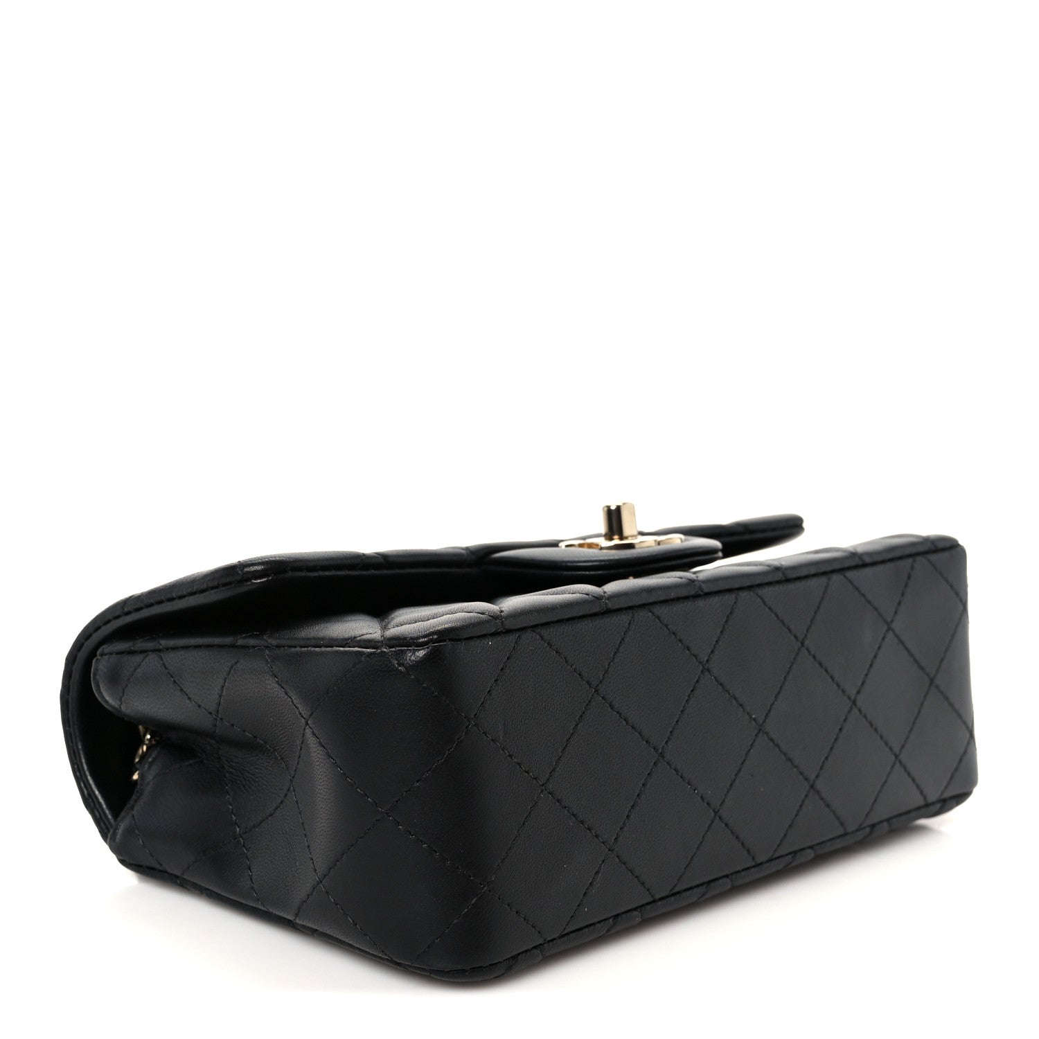 Chanel Lambskin Quilted Mini Rectangular Flap Black