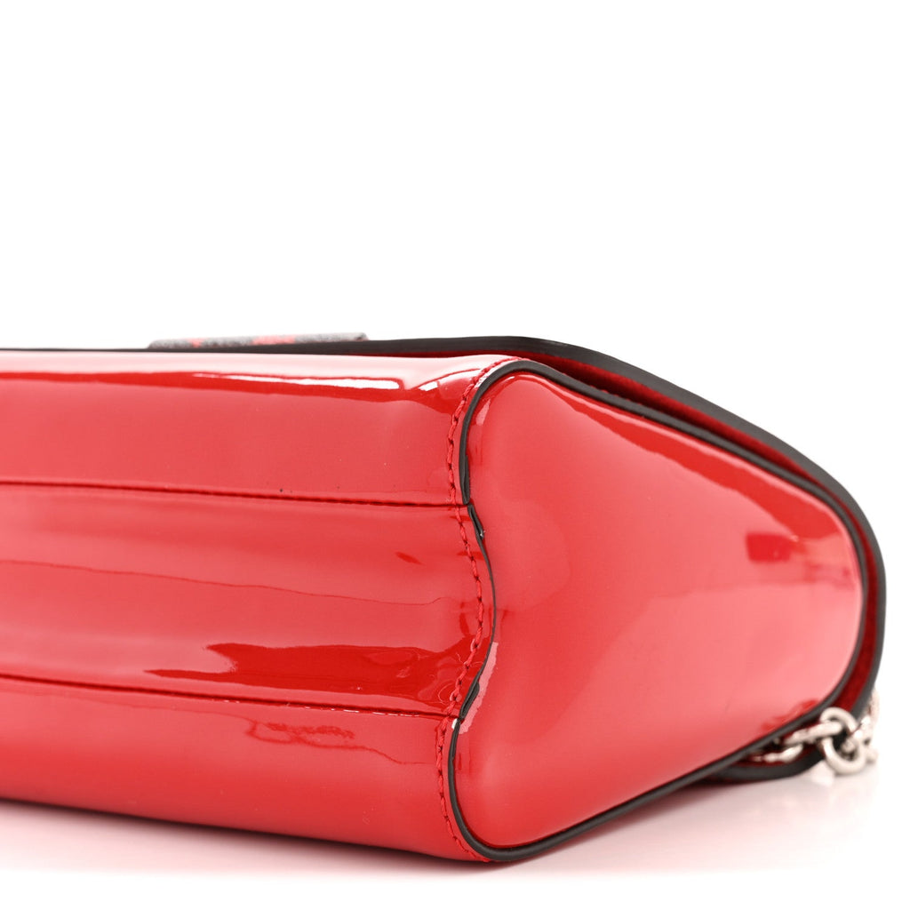 Louis Vuitton Patent Monogram Infrarouge Twist Shoulder Bag PM Coquelicot
