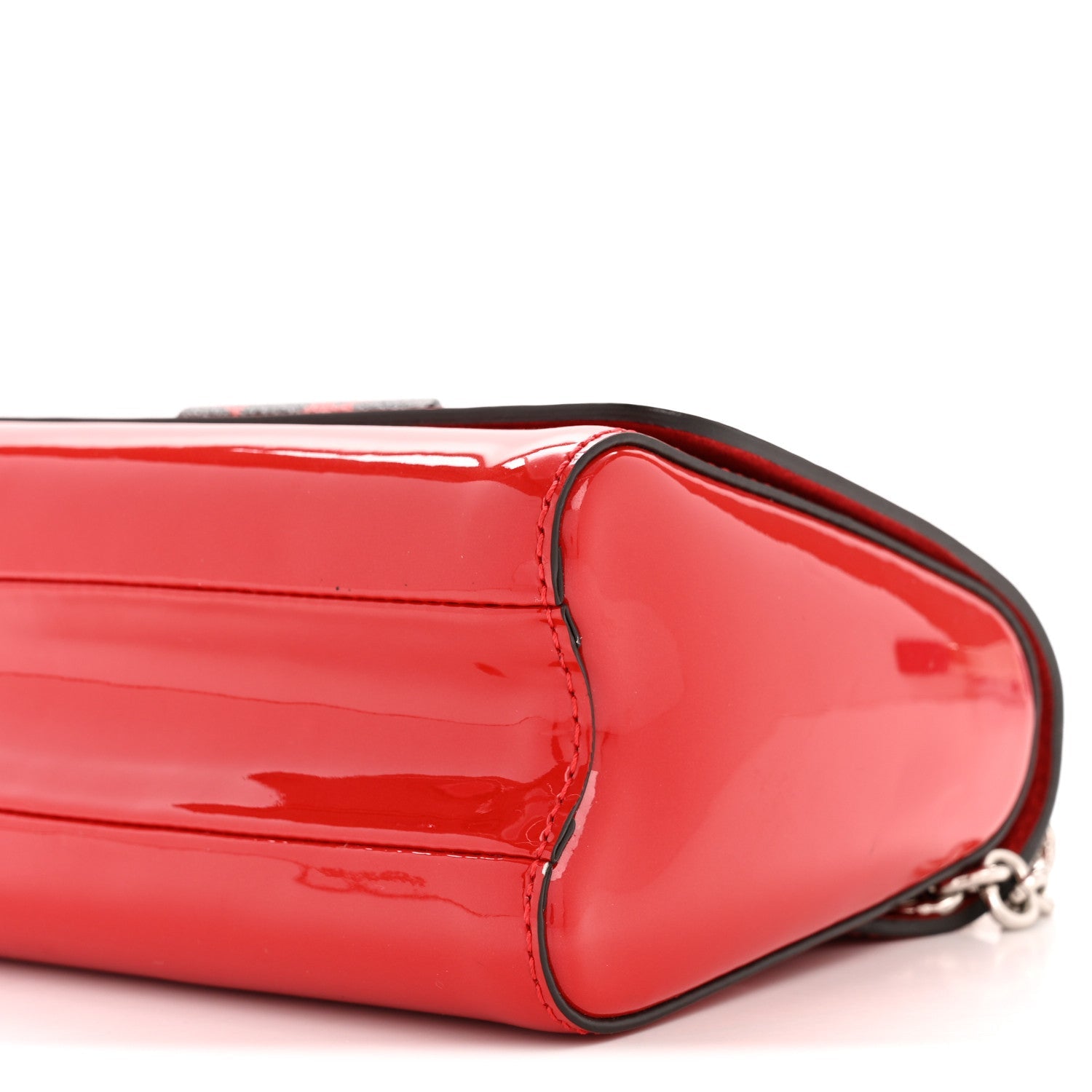 Louis Vuitton Patent Monogram Infrarouge Twist Shoulder Bag PM Coquelicot