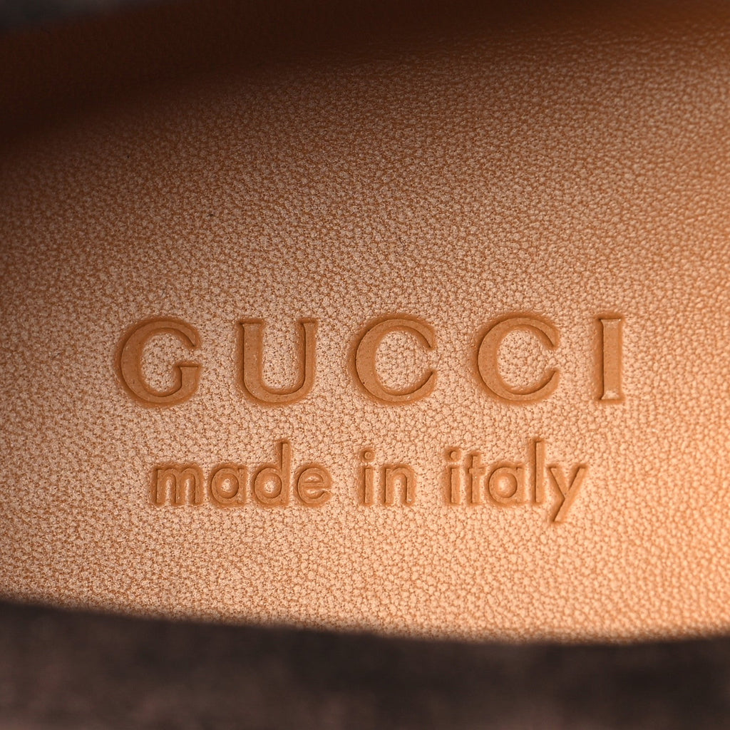 Gucci Luxury Suede GG Monogram Horsebit Mens Jordy Loafers 12 Night Cocoa