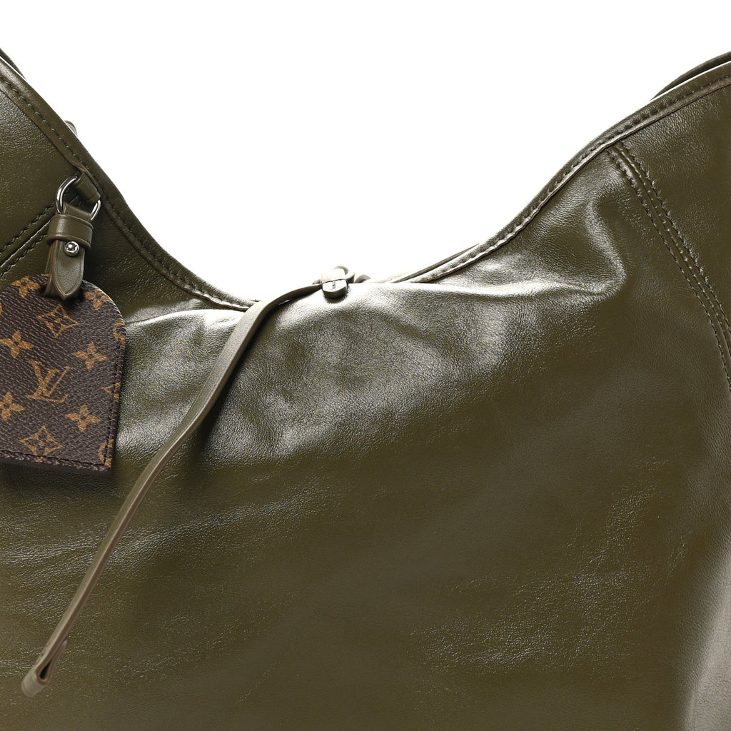 Louis Vuitton Lambskin CarryAll Vibe MM Dark Kaki