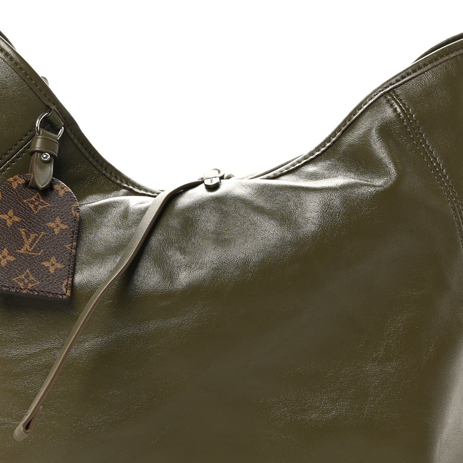 Louis Vuitton Lambskin CarryAll Vibe MM Dark Kaki