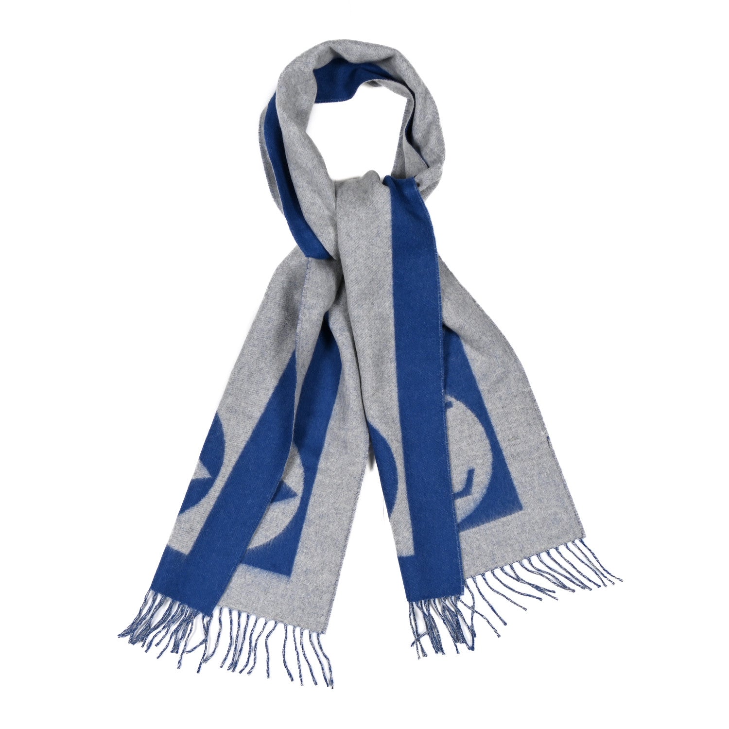 Louis Vuitton Lambswool Angora Cardiff Scarf Blue Grey