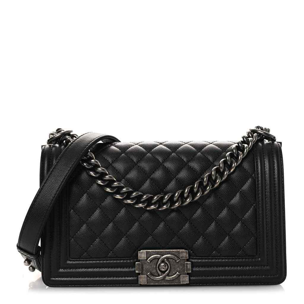 Chanel Caviar Quilted Medium Boy Flap Black