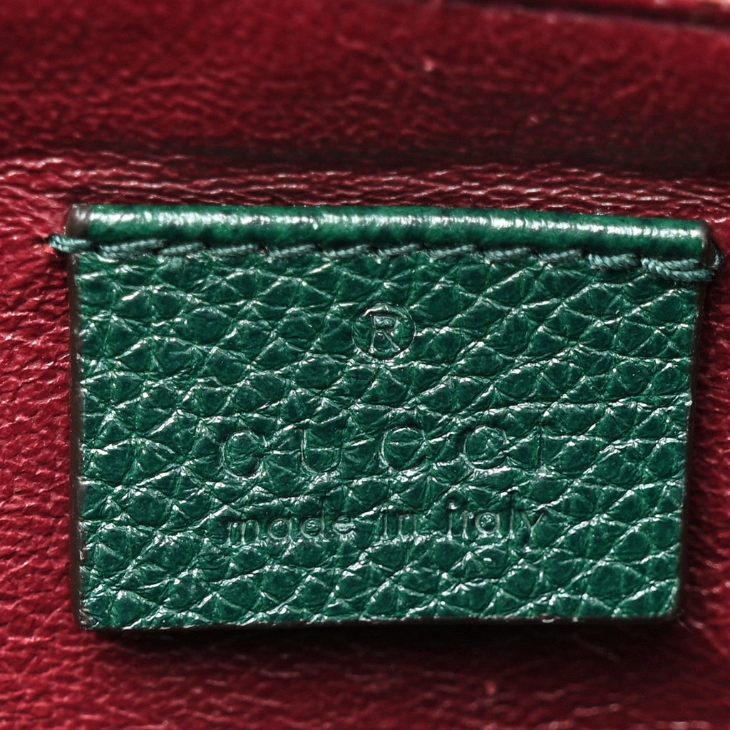 Gucci Grainy Calfskin Small Zumi Top Handle Bag Vintage Green