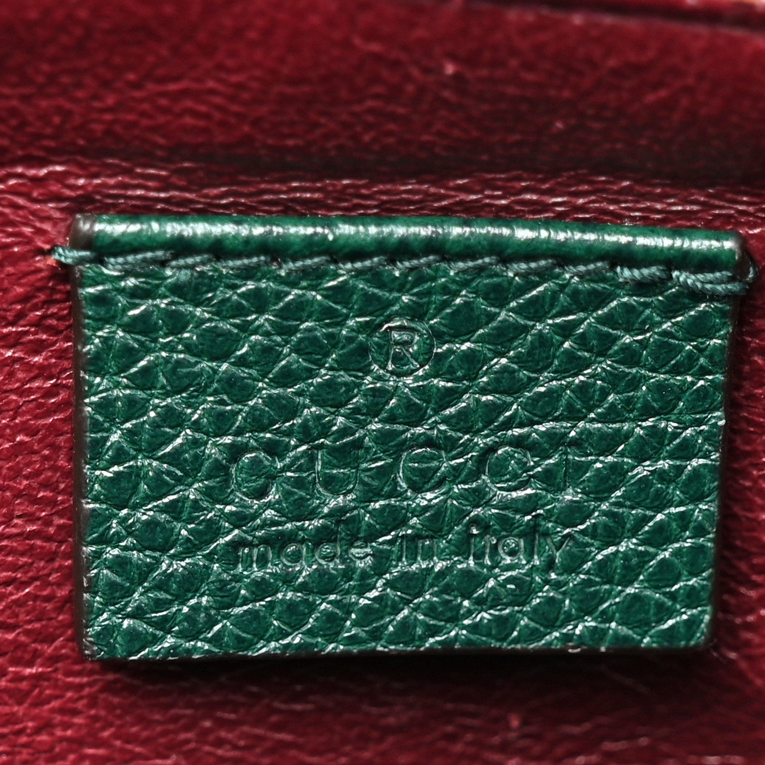 Gucci Grainy Calfskin Small Zumi Top Handle Bag Vintage Green