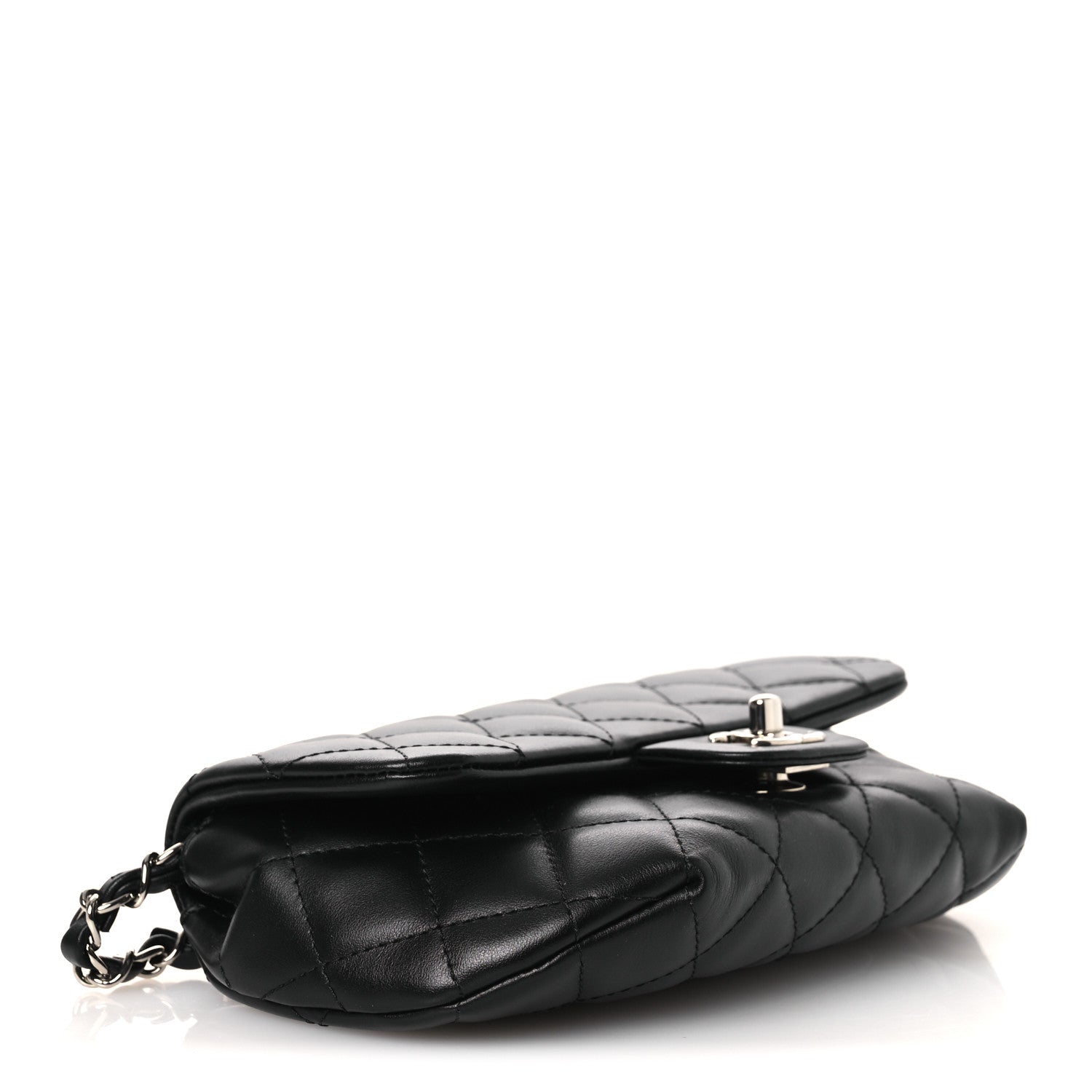 Chanel Calfskin Quilted CC Uniform Flap Belt Bag Black