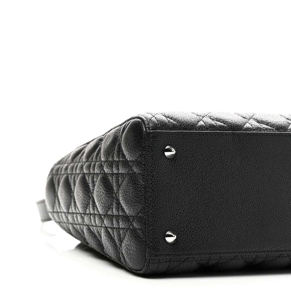 Christian Dior Grained Calfskin Cannage Medium Lady Dior Black