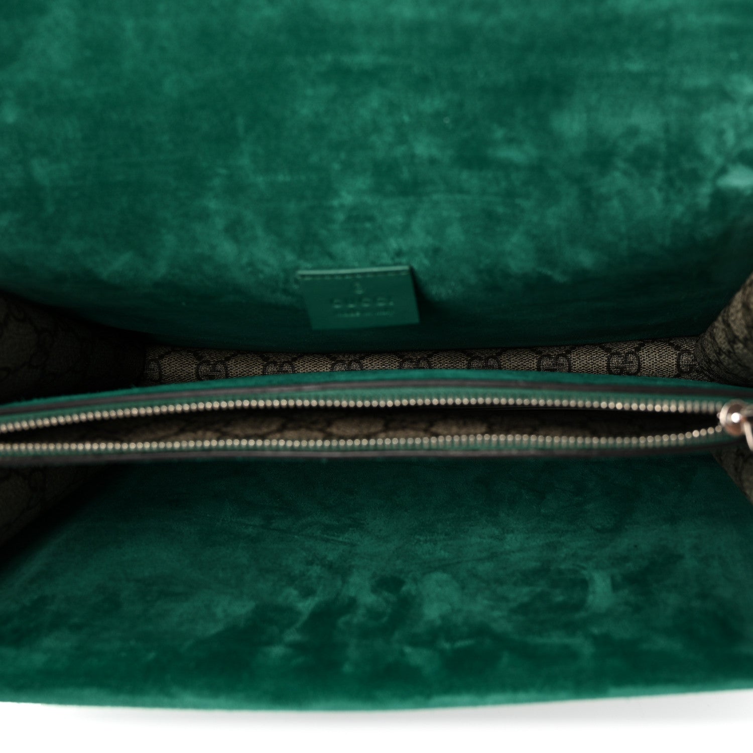 Gucci GG Supreme Monogram Embroidered Medium Dionysus Shoulder Bag Emerald