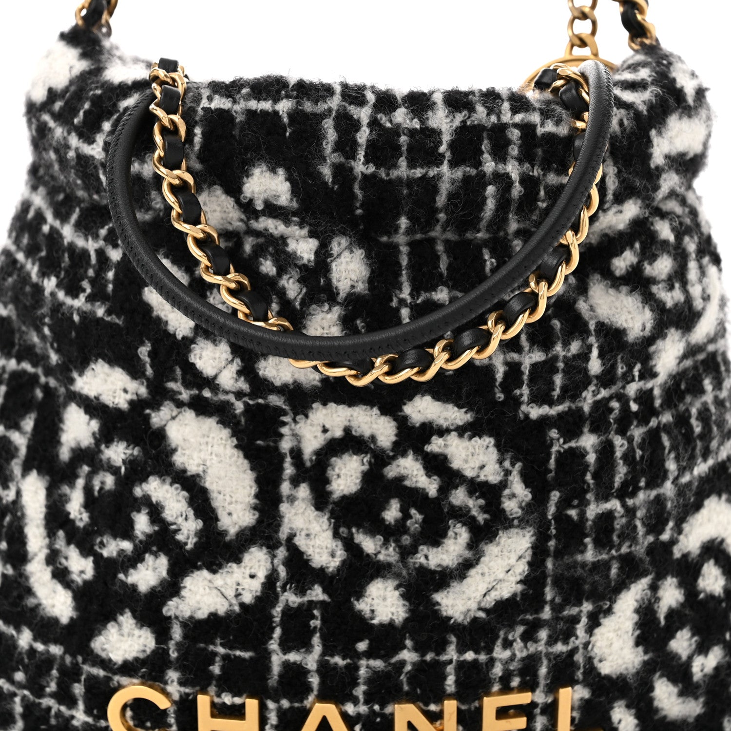 Chanel Cashmere Mini Chanel 22 Black White