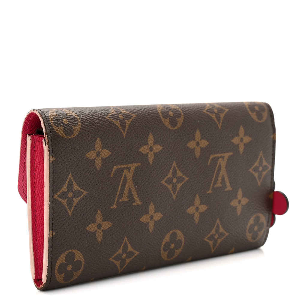 Louis Vuitton Monogram Bloom Flower Emilie Wallet Fuchsia