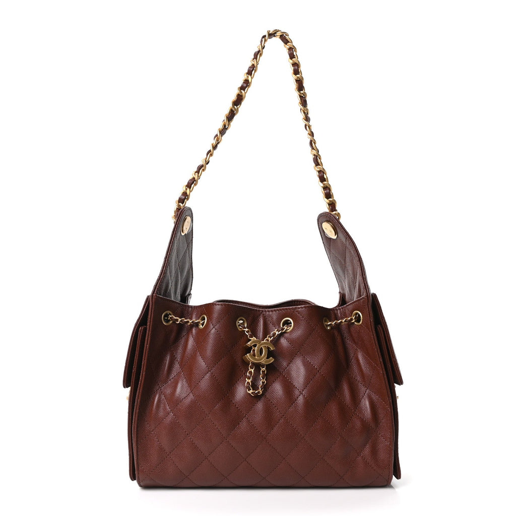 Chanel Caviar Quilted Small Chanel 25 Handbag Brown
