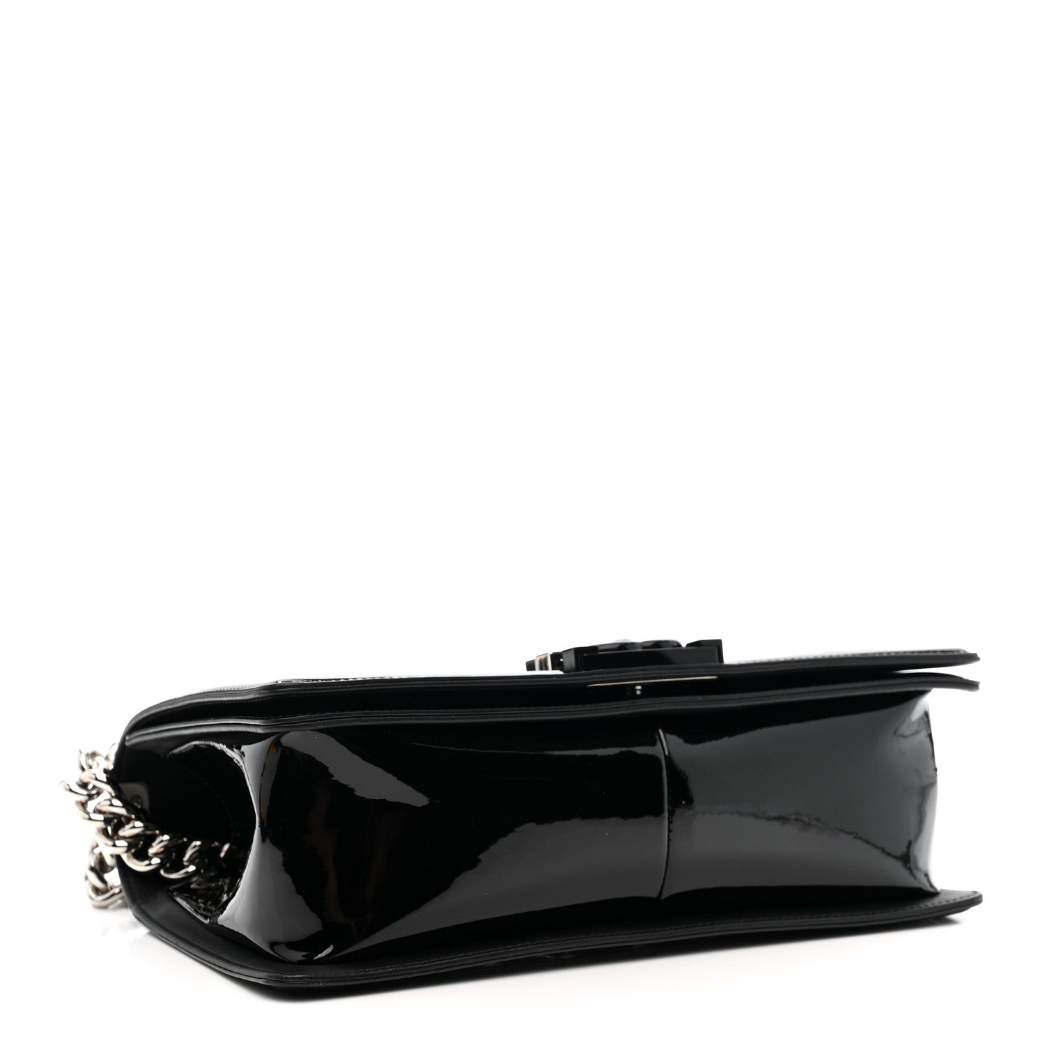 Chanel Patent Calfskin Quilted Medium Plexiglass Boy Flap Black