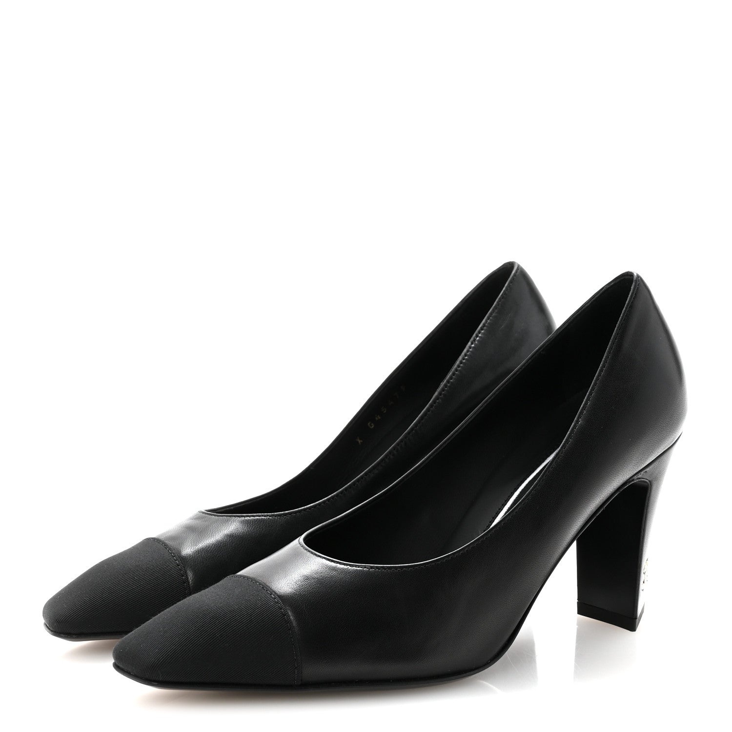 Lambskin Grosgrain Cap Toe CC Pumps 36.5 Black