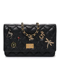 Chanel Aged Calfskin Lucky Charms 2.55 Reissue Wallet on Chain WOC Black