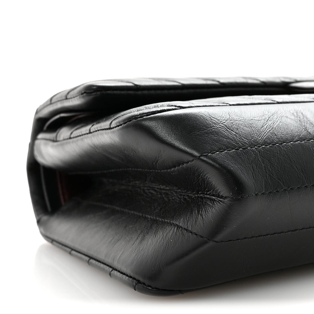 Chanel Aged Calfskin Chevron Quilted 2.55 Reissue 225 Flap So Black