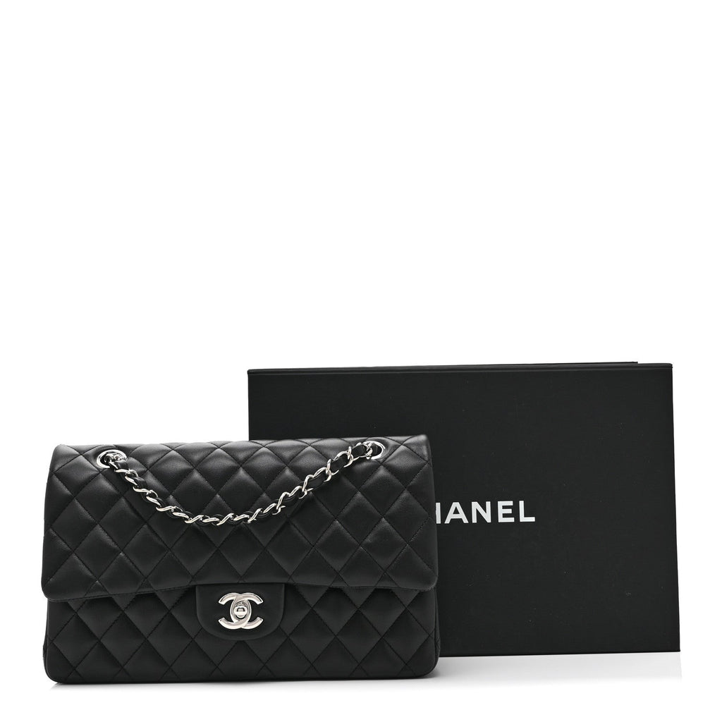 Chanel Lambskin Quilted Medium Double Flap Black