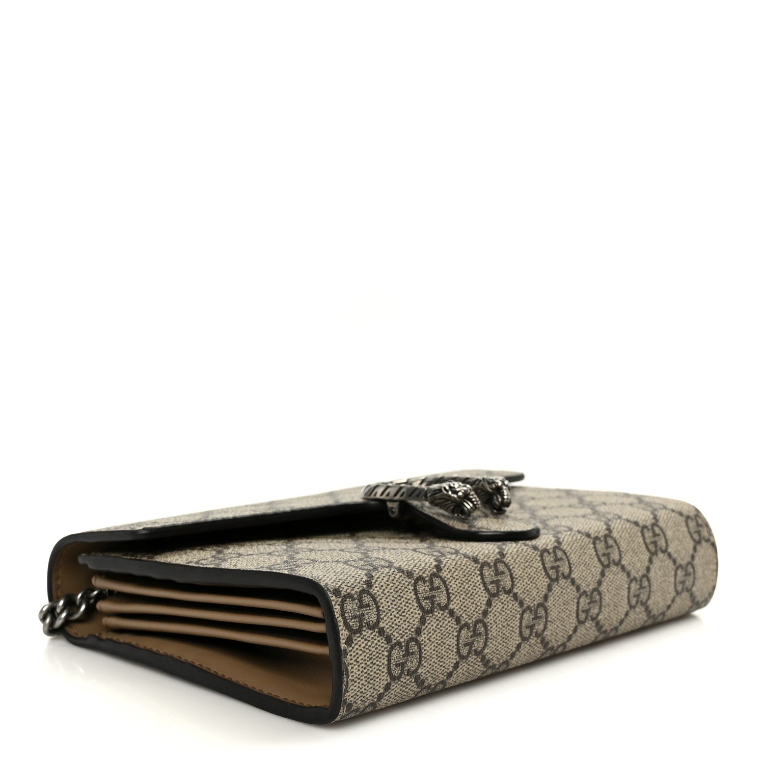 Gucci GG Supreme Monogram Mini Dionysus Chain Wallet Beige Taupe