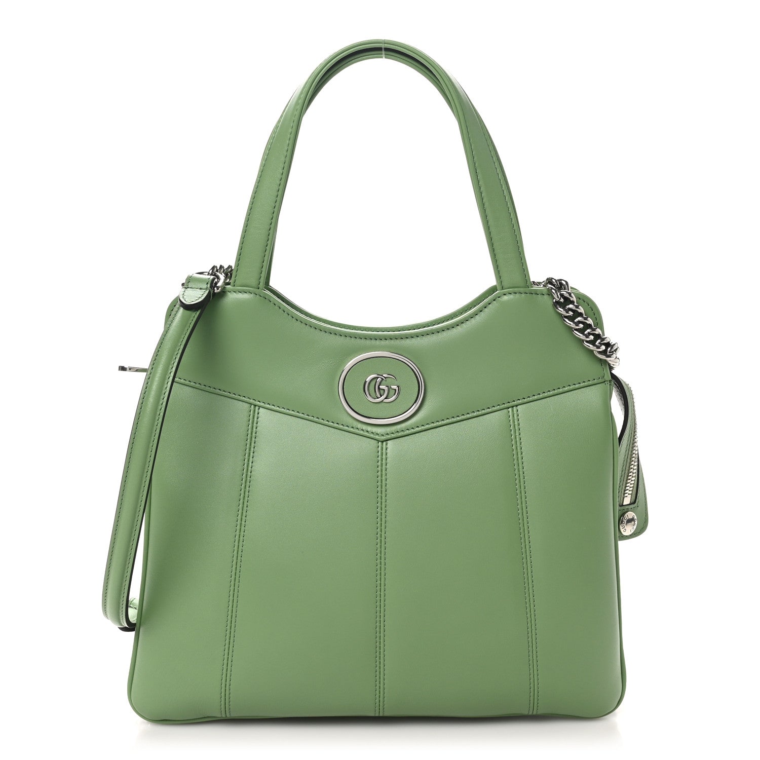 Gucci Senna Calfskin Petite GG Small Tote Bag Green Soil Grass