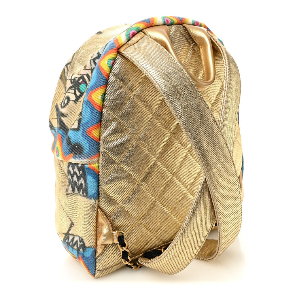 Chanel Graffiti Printed Canvas Street Spirit Backpack Multicolor