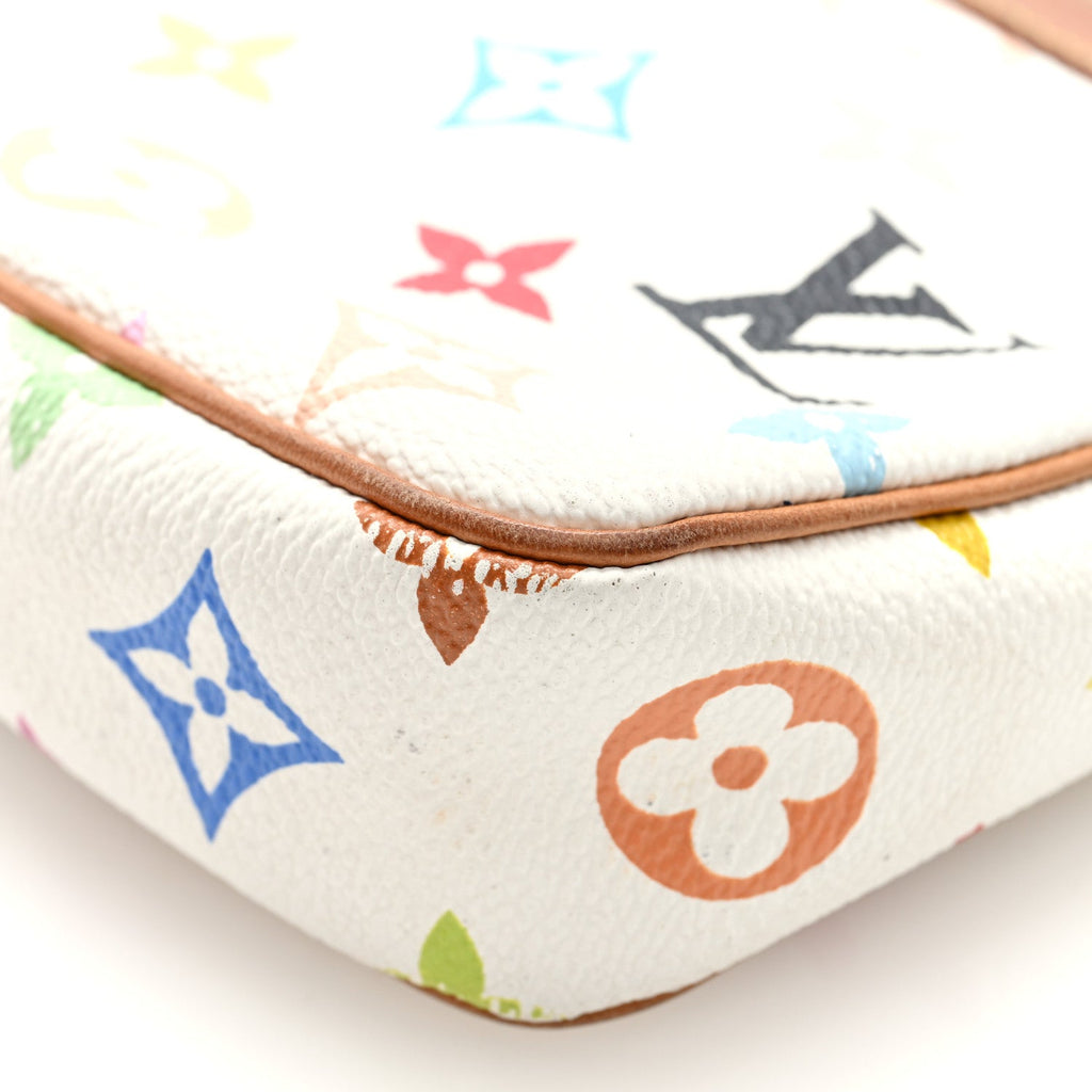 Louis Vuitton Monogram Multicolor Pochette Accessories White