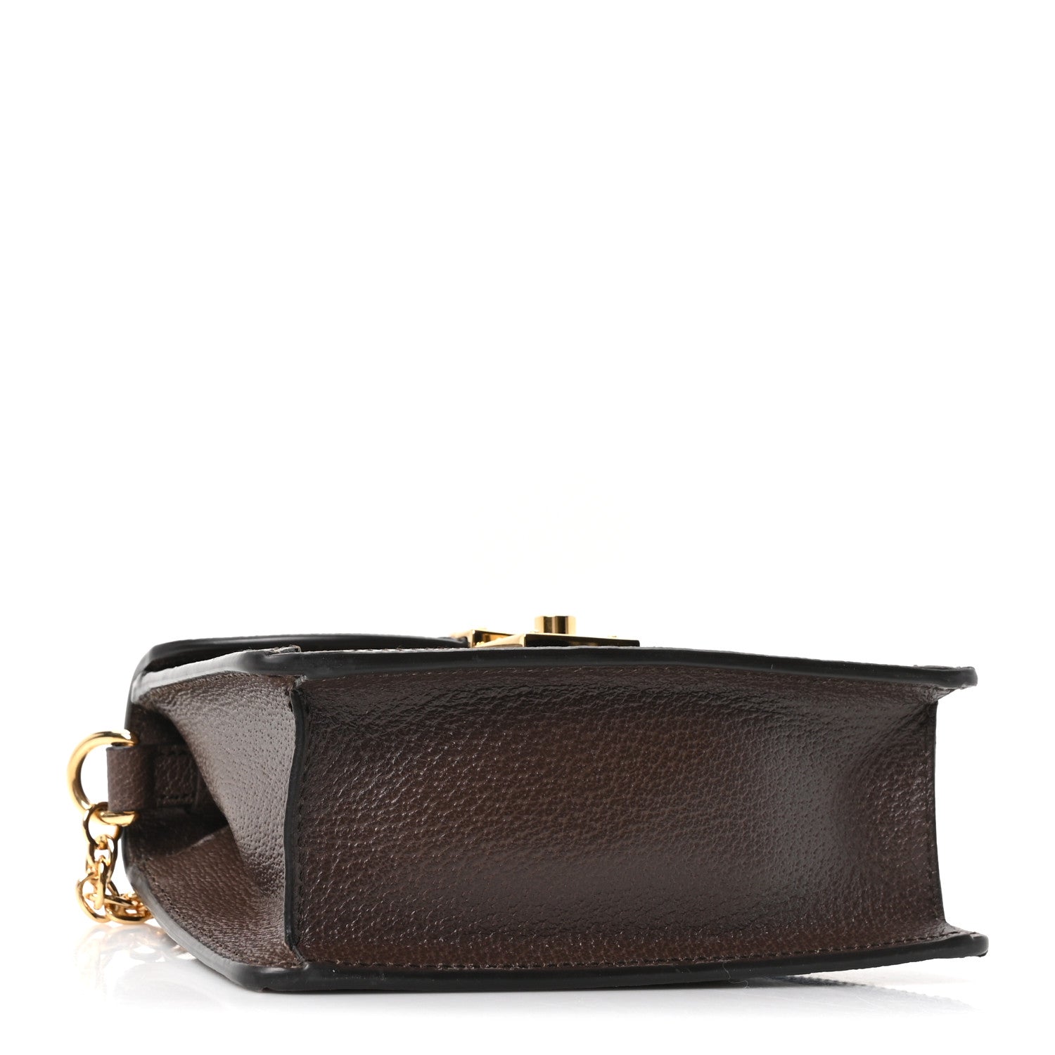 Gucci GG Supreme Monogram Textured Dollar Calfskin Web Mini Ophidia Padlock Top Handle Chain Shoulder Bag Beige Ebony New Acero