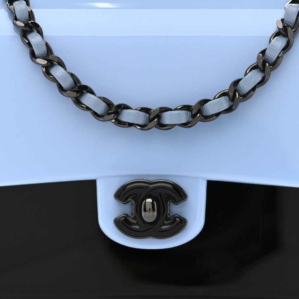 Chanel Plexiglass Plexi Coco Bag Black Blue