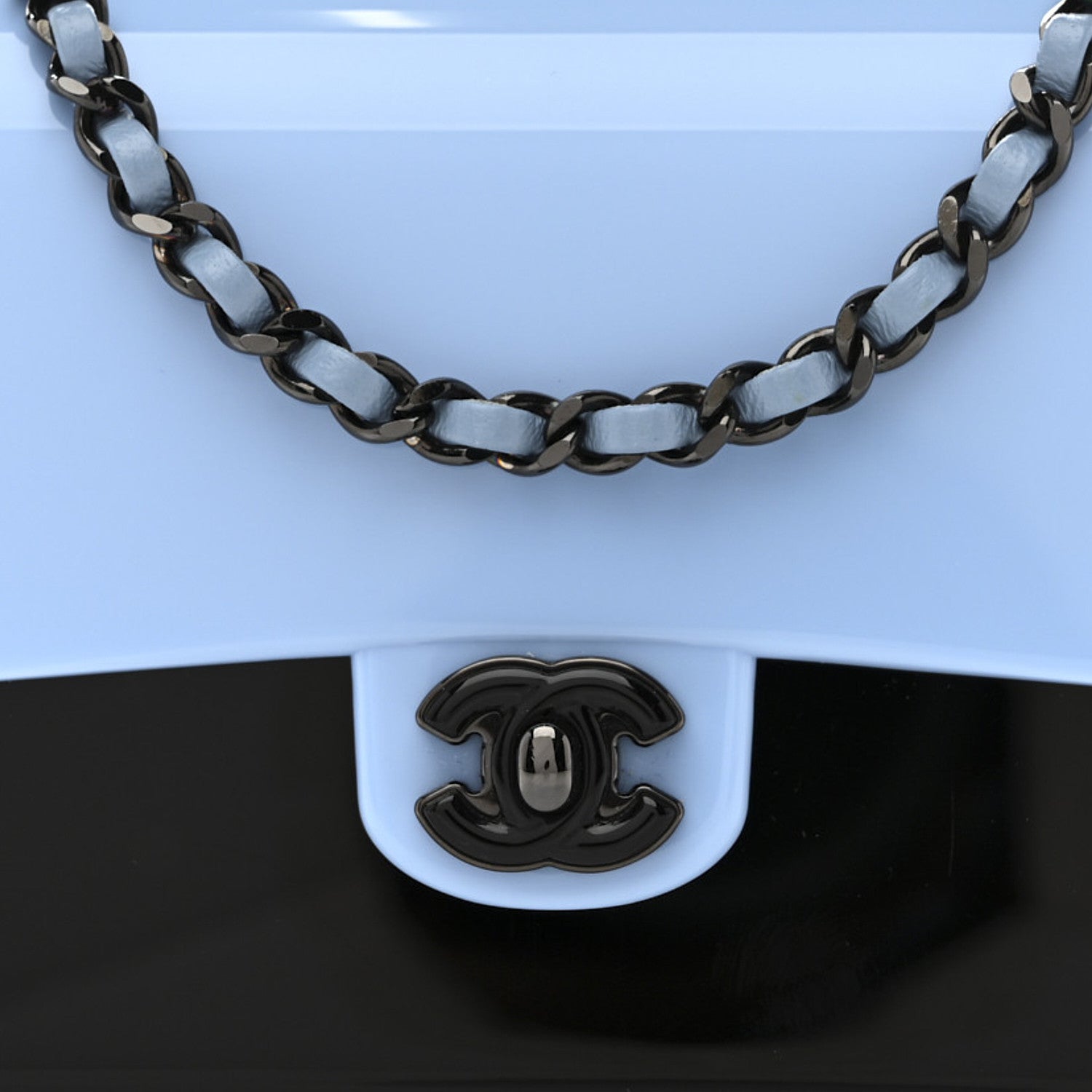 Chanel Plexiglass Plexi Coco Bag Black Blue
