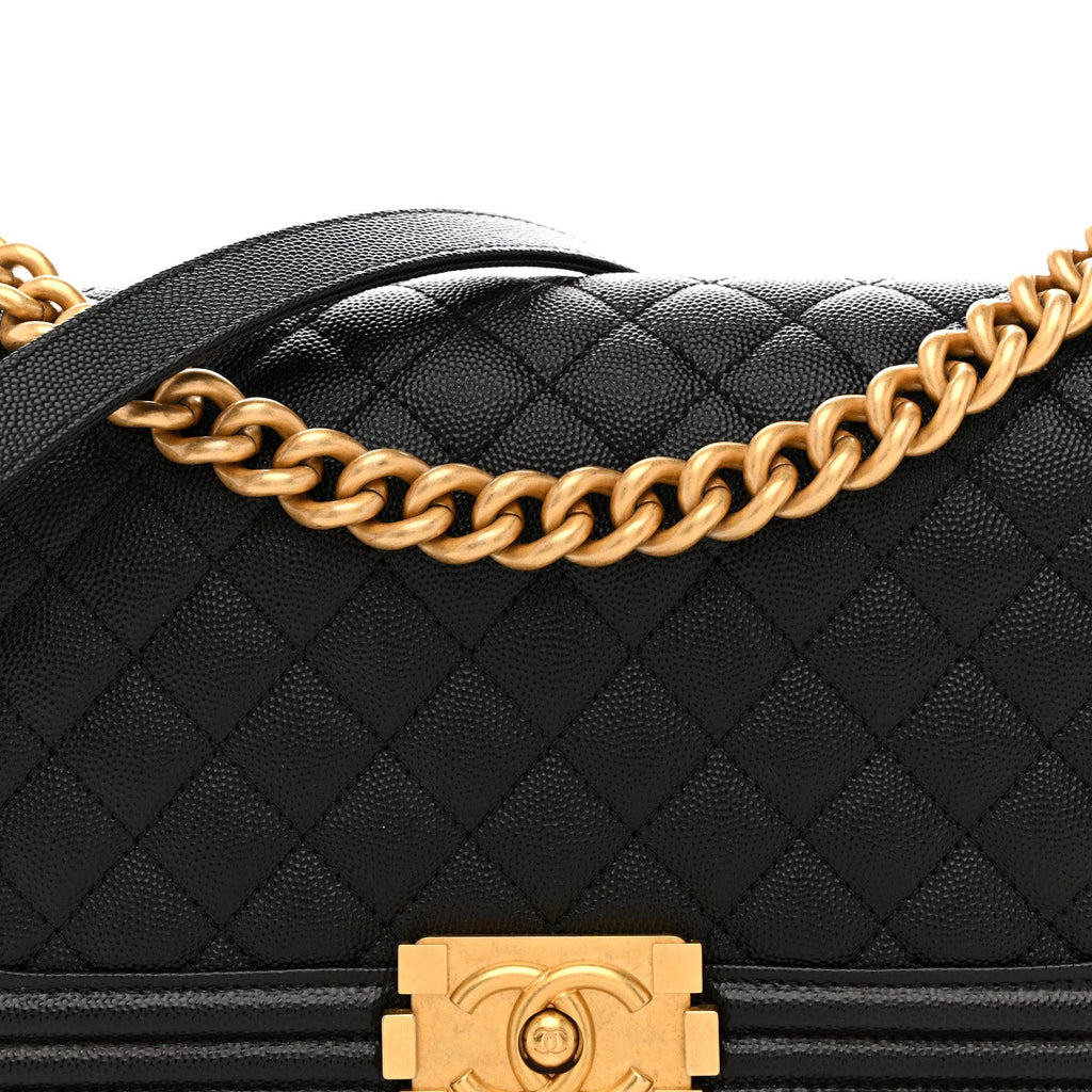 Chanel Caviar Quilted Medium Boy Flap Black