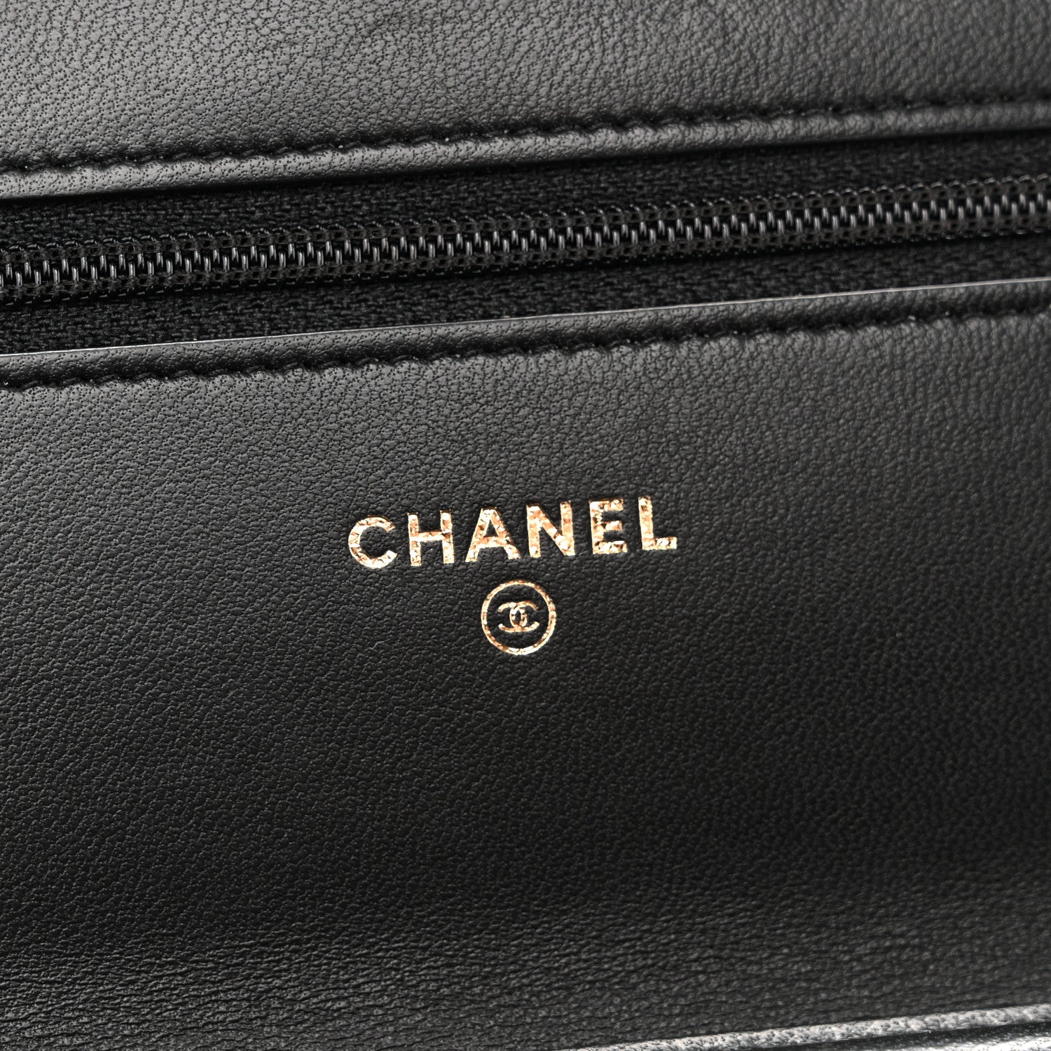 Chanel Lambskin Quilted Boy Wallet On Chain WOC Black