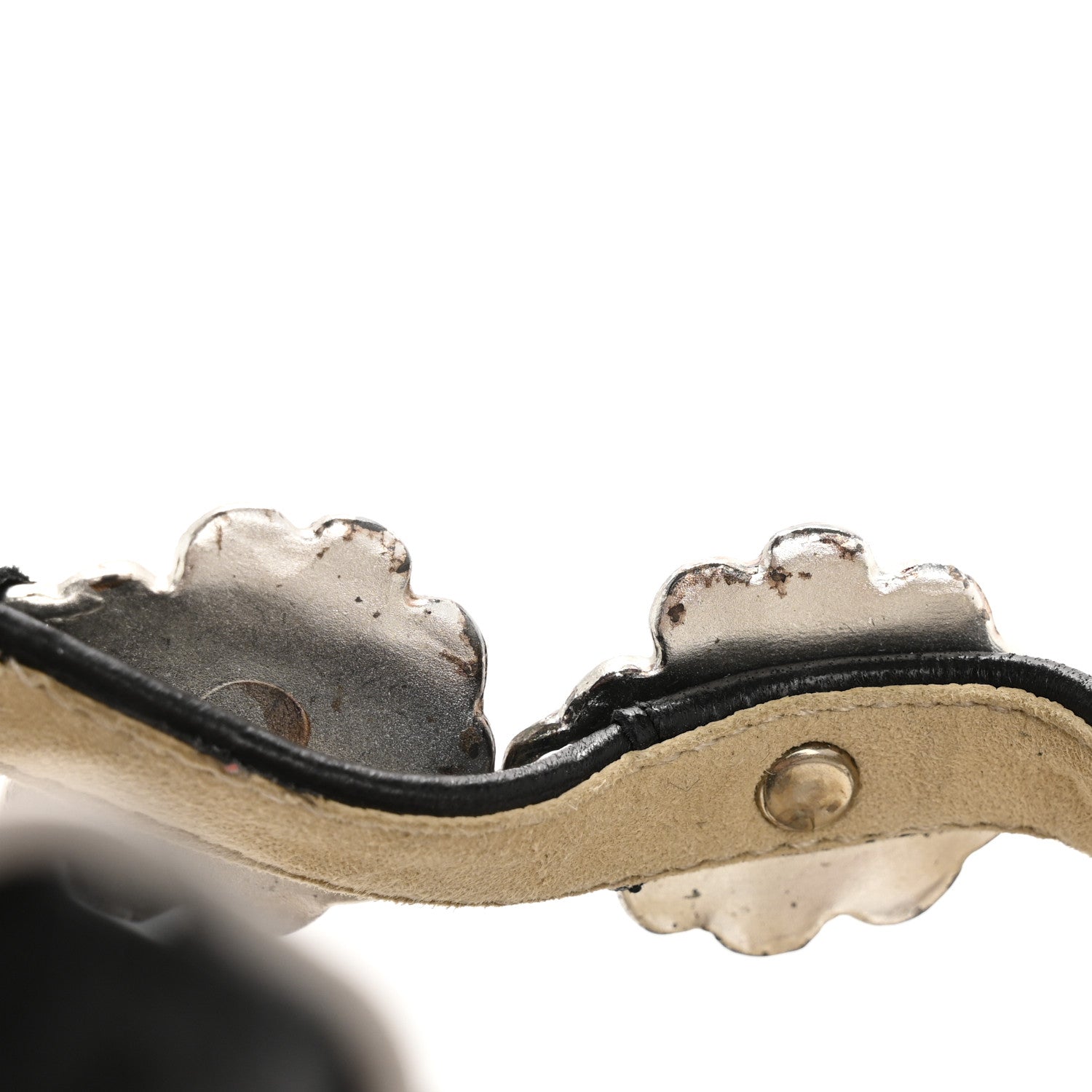 Lambskin Cork Camellia Wedge Sandals 37.5 Black