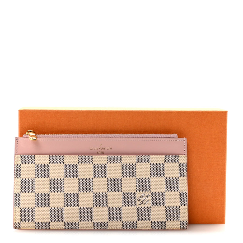 Louis Vuitton Damier Azur Slim Purse Rose Ballerine