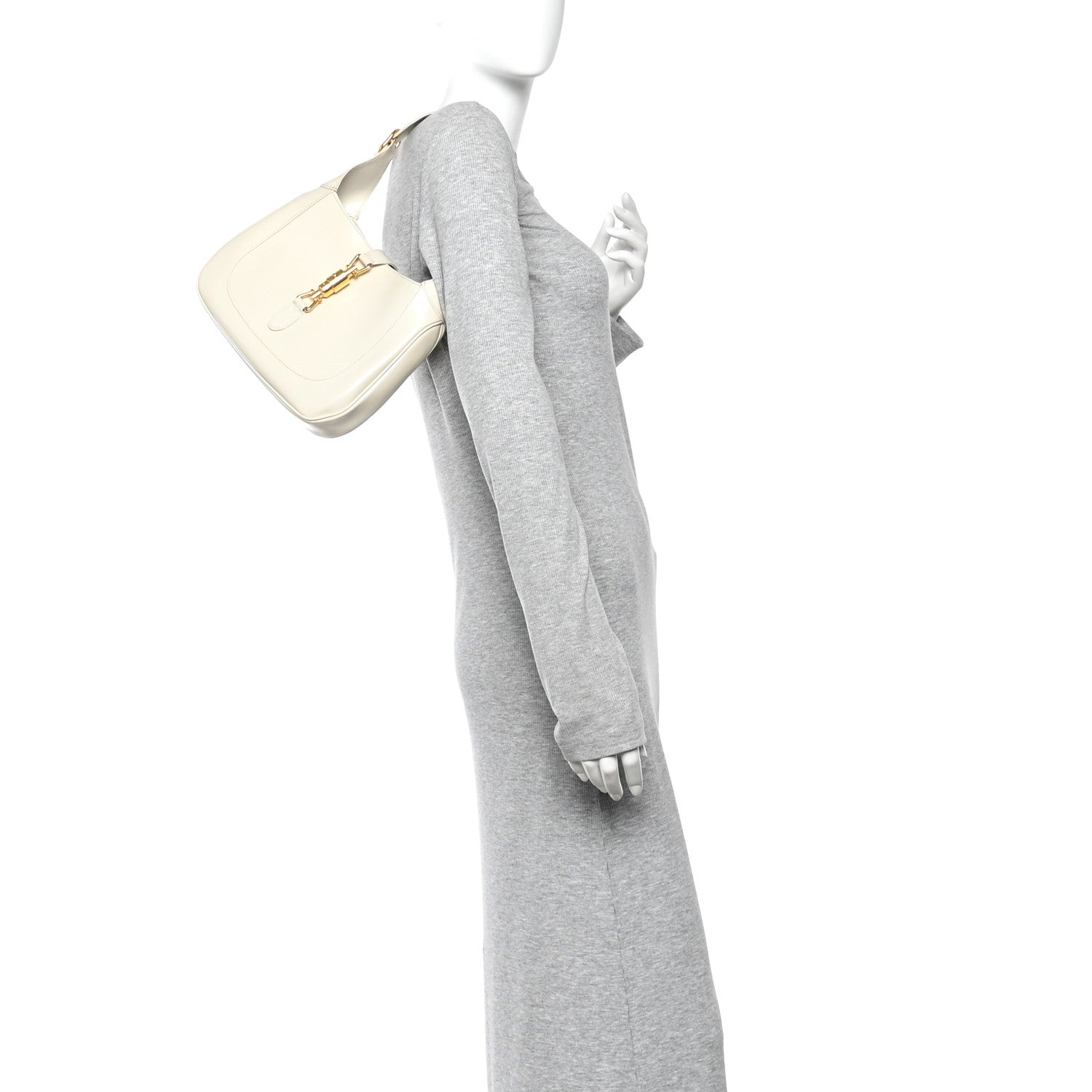 Gucci Boarded Dyana Lux Calfskin Small Jackie 1961 Hobo Mystic White