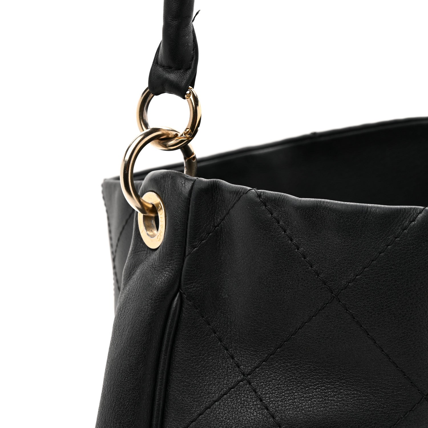 Chanel Calfskin Stitched Hobo Black