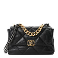 Chanel Goatskin Quilted Large Chanel 19 Flap Black