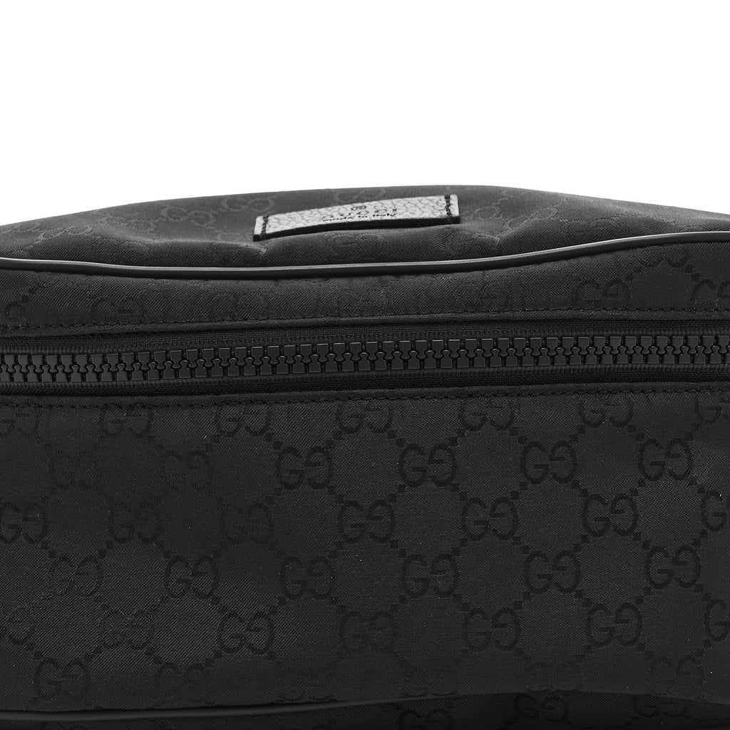 Gucci Nylon Monogram Fanny Pack Belt Bag Black