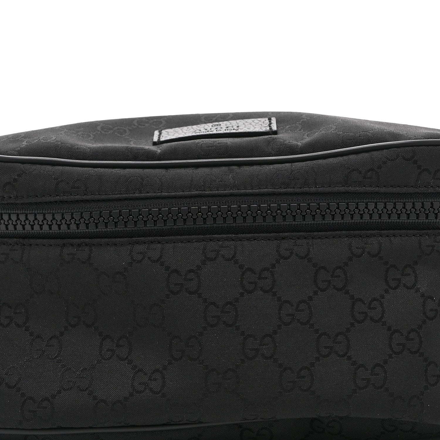 Gucci Nylon Monogram Fanny Pack Belt Bag Black