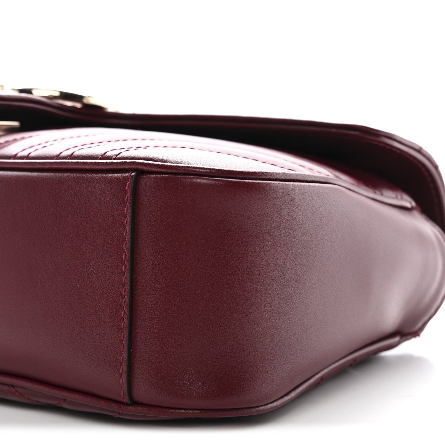 Gucci Calfskin Matelasse Small GG Marmont Shoulder Bag Ancora Red